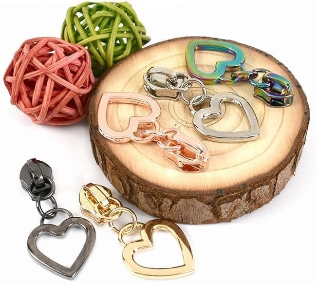 Tirador de cremallera Tirador de cremallera de repuesto 10/30 piezas 5 # Deslizadores de cremallera for cremalleras de nailon Bolsa Cabezal de tirador de cremallera de corazón Kit de reparación de cos