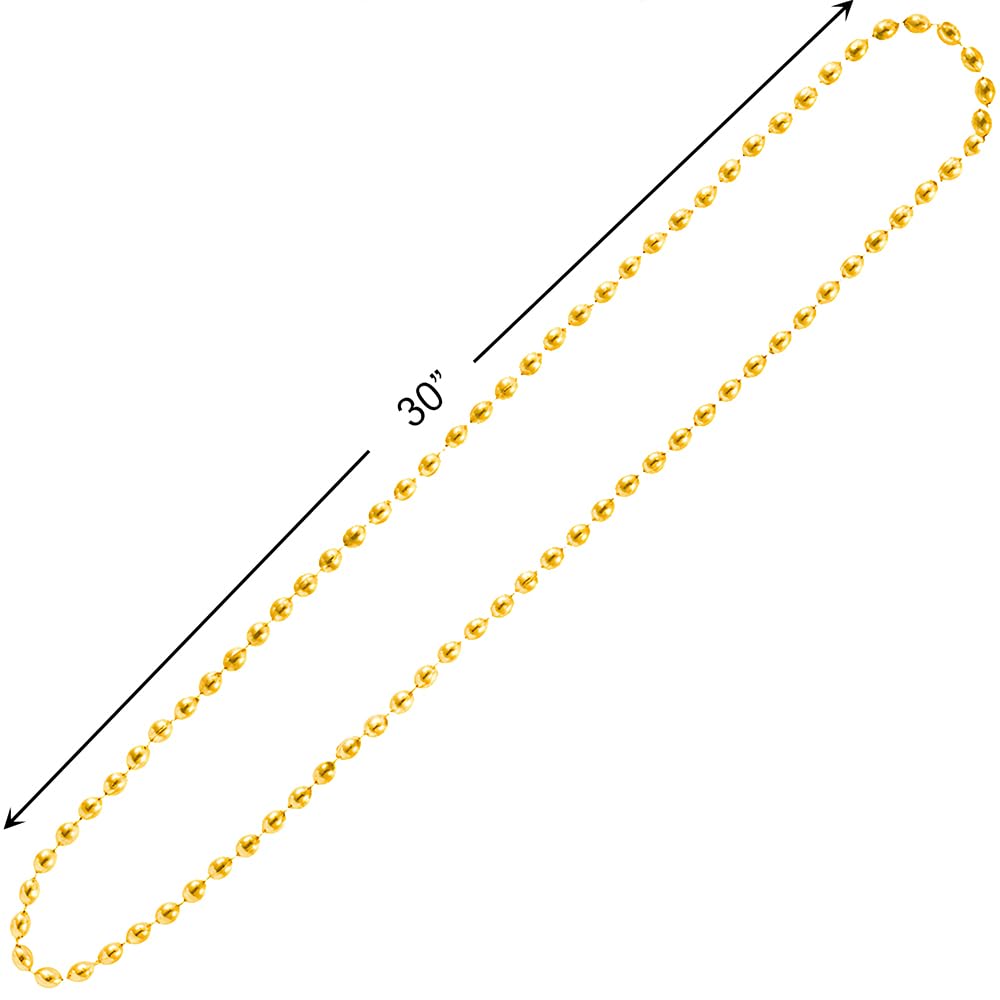 Let's Party Gold Plastic Bead Necklace - 30
