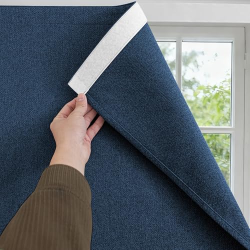 Foxdecor Blackout Curtains, 52" W x 54" L, Dark Blue