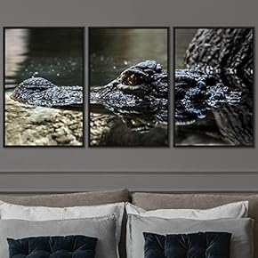 signwin 3 Piece Framed Canvas Wall Art Alligators...