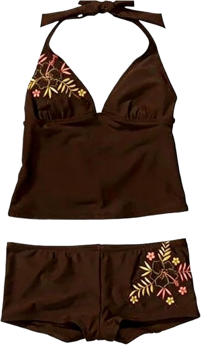 Summer 2 Pieces Floral Bikini Sets Women Y2k Sexy Vintage Whimsy Beach Swimsuit 2000s Vacation Going Out Outfits
