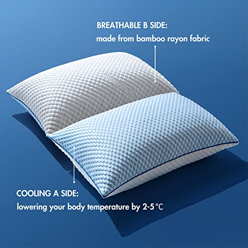 Miulee Shredded Memory Foam Bed Pillows For Sleeping Bamboo Pillow With Adjustable Loft Soft Firm Supportive Wedding Cooling Pillows For Side Back Stomach Sleepers King Size (1-Pack) #TOP1