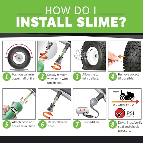 image for Slime 10009 Flat Tire Puncture Repair Sealant, Prevent and Repair, All