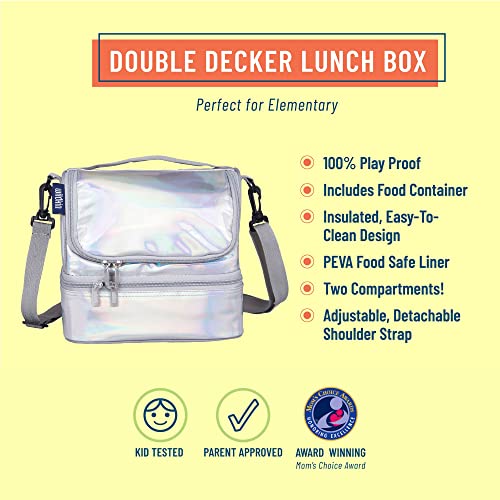 Wildkin Two Compartment Insulated Lunch Bag For Boys & Girls, Perfect For Early Elementary Lunch Box Bag, Ideal Size For Packing Hot Or Cold Snacks For School & Travel Lunch Bags (Holographic) #TOP1