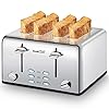 Toaster 4 Slice, Geek Chef Stainless Steel Toaster with Extra Wide Slots, 4 Slot Toaster with Bagel/Defrost/Cancel Function, Dual Control Panel of 6 Toasting Bread Shade Settings, Removable Crumb Trays, High Lift Lever, ETL Toaster 4 Slice, Geek Chef Stainless Steel Toaster with Extra Wide Slots, 4 Slot Toaster with Bagel/Defrost/Cancel Function, Dual Control Panel of 6 Toasting Bread Shade Settings, Removable Crumb Trays, High Lift Lever, ETL