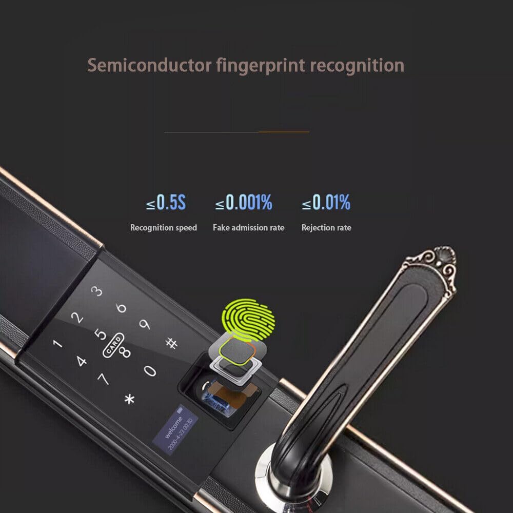 RFID Card Apartment Anti-Theft Intelligent Induction Combination Lock+Card (B11-Yellow Antique Color-Right Push)