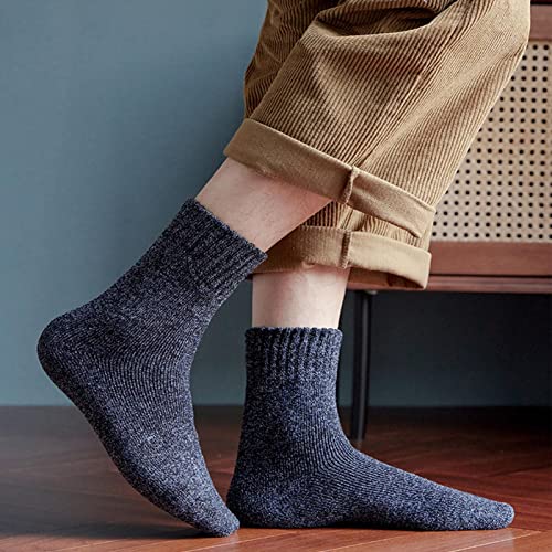 FASSME Meias grossas para botas masculinas – 5 pares/conjunto de meias térmicas de inverno para home