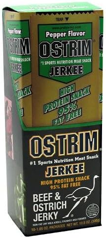 Ostrim Beef & Ostrich Jerky Pepper - 10 - 1.05 oz packages [10.5 oz (300 g)]