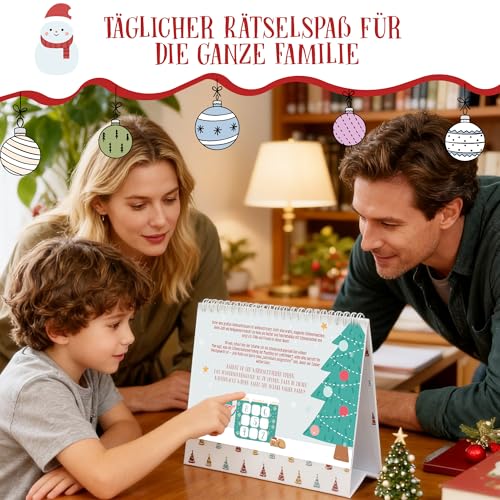 Adventskalender Rätsel 2026 – 24 spannende Knobelaufgaben und Logikrätsel, weihnachtlicher Rätselkalender zum Verschenken