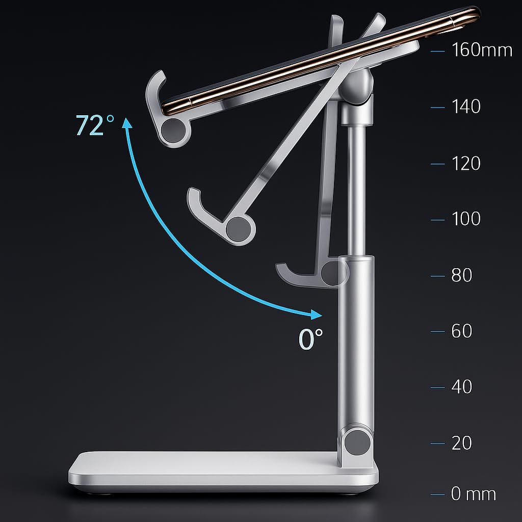 Suporte Para Celular e Tablet Mesa Universal Dobrável Ajustável Base Antiderrapante Ideal para Videochamadas Filmes Home Office e Viagens Premium
