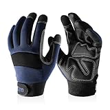FOUR-AM Work Gloves Men & Women, Utility Mechanic Working Gloves High Dexterity Touch Screen For Multipurpose,Excellent Grip XL