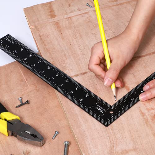 VINCA Carpenter Framing L Shape Square, SCLS-1208BK 8 inch x 12 inch, Steel Black Finished - Thumbnail 6