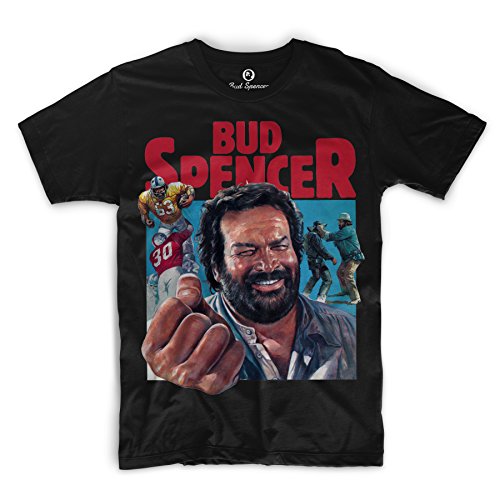 T-shirt Bud Spencer Comic Art noir idéal pour vos sorties ciné