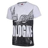 graues T-Shirt mit V-Ausschnitt