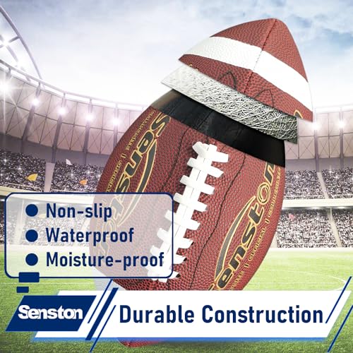 Senston SENSTON-209-BROWN-AU Football Official Size 9/ Premium Composite Leather High School Size Football thumb #4