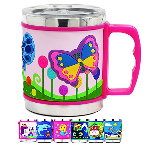 12 oz Kids 304 Stainless Steel 3D Butterfly Mug