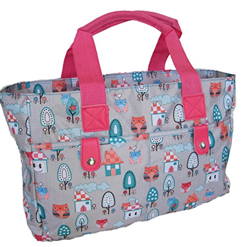 Bolso que hace punto / Bolso / Bolsa de playa. Para mujer, Búhos y árboles