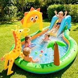 SULIFEEL 2026 Inflatable Jungle Kids Pool, Large Inflatable Toddler Happy Play Center with Water Slide & Sprinkler, 100' Blow Up Kiddie Splash Pad for Adventure Water Park, Backyard, Garden, Ages 2+