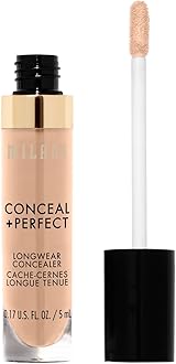 Milani Conceal + Perfect Longwear Concealer Full Coverage Infused with Hyaluronic Acid & Vitamin E, Cover Dark Circles, Blemishes & Skin Imperfections for Long-Lasting Wear - Light Beige