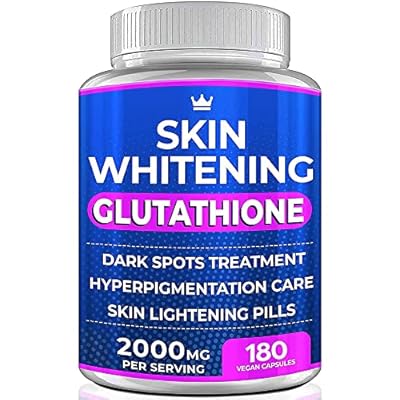 Glutathione Whitening Pills - 180 Capsules 2000mg Glutathione - Effective Skin Lightening Supplement - Dark Spots, Melasma &amp; Acne Scar Remover, Hyperpigmentation Treatment - Anti-Aging Antioxidant