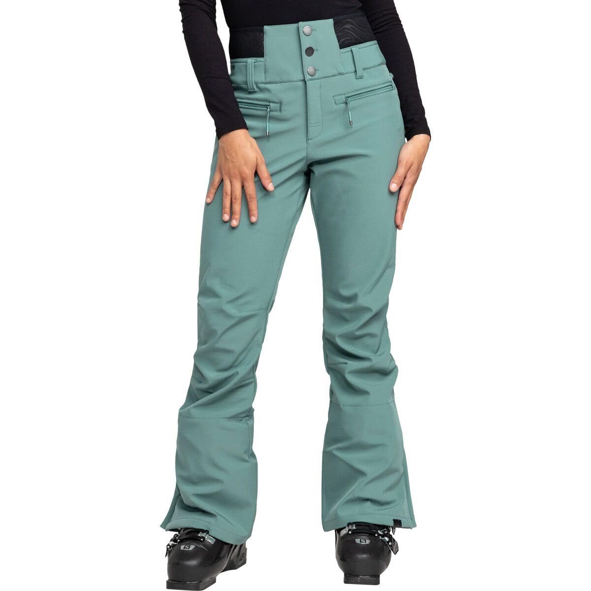 Roxy - Womens Rising High Snow Pants, Color Sea Pine, Size: X-Small