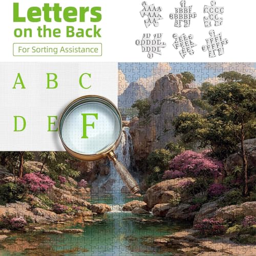 2000 Pieces Jigsaw Puzzle for Adults Tree, Mountain Wooden Puzzles with Box, Letter on Back, Challenging Funny Games Crafts for Adults Kits, Fun Games for the Whole, (39x28in), C-7356 - Image 3