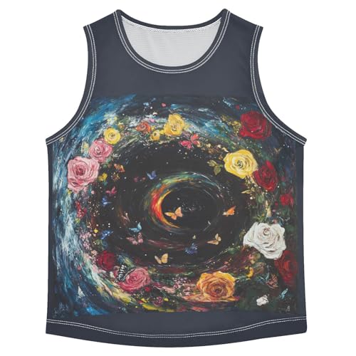 Butterfly Circle Black Boys Tank Tops Sleeveless Tank Top Shirts Undershirts for Boy,3T