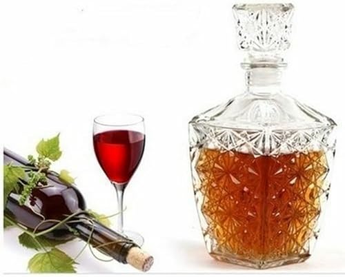 Miniatura 3 de anso Decantador de cristal de cristal para whisky, dispensador de botellas, licor, vino, vodka, alcohol (8.5 fl oz)