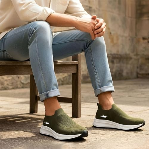 Image of BRUTON VELTO Men's Casual Sneakers | Lightweight EVA Sole | Breathable Mesh Slip-On Shoes | Comfortable Walking
