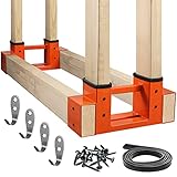 Gardguard Outdoor Firewood Racks - 2 Pack Log Storage Rack Bracket Kit, Rust Free Heavy Duty Steel...