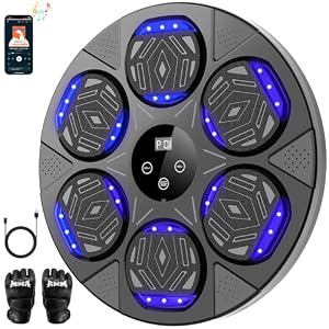 Music Boxing Machine Boxing Wall Mount Machine for Kids Adult Bluetooth Smart Boxing Traineing Machine with Boxing Gloves Boxing Workout Equipment Target for Home Office Gym Upgrade