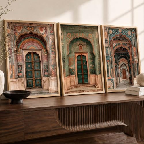 Image of kotart Traditional Indian Wall Art Painting for Living Room | Paintings Frame For Home Decoration | Framed Wall Painting for Home Room Bedroom Office Wall Decor Set of 3 (19X25 inch)