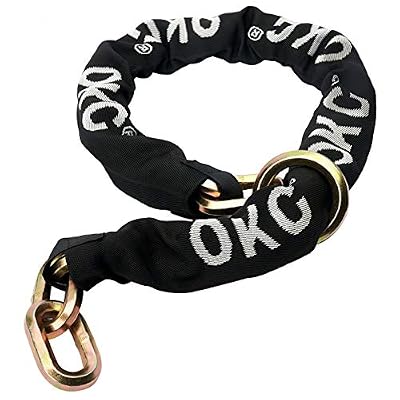 OKG Maximum Security - Cadena de cincha resistente, 4.5 kg, 1.5 m x 1/2 pulgadas (12 mm), cadena a prueba de cortes con acero endurecido para motocicletas, remolques, generadores