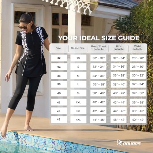 Image of ROVARS Spandex One Piece Three Fourth for Women I Removable Pads I Half Sleeves I 3 /4 Length I Front Zipper