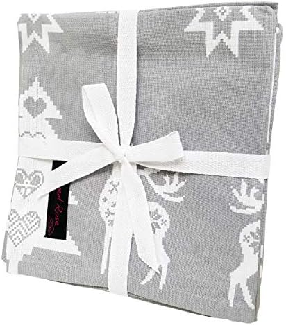 Ragged Rose Natalie Silver Grey Xmas napkins, Cotton, Large