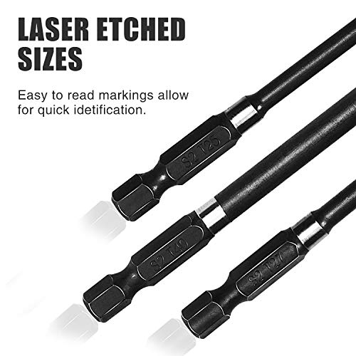 Haikusoubi Torx Head Screwdriver Bit Set, 1/4 Inch Magnetic Hex Shank 3 Inch Long Drill Bits，12Pcs Tamper Resistant Star Bits Set S2 Steel, T5 T6 T7 T8 T9 T10 T15 T20 T25 T27 T30 T40 (12 Pieces) #TOP1