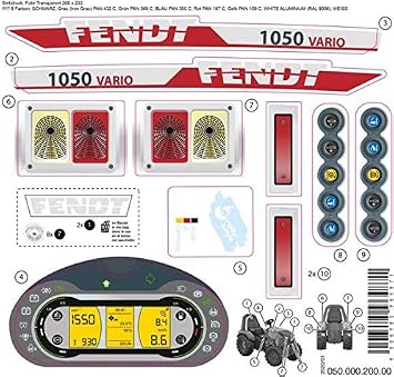 Rolly Toys Sticker for Fendt 1050 Vario - Vehicle Decal, 35.0 cm x 0.1, 1 Sticker, Adult, Male