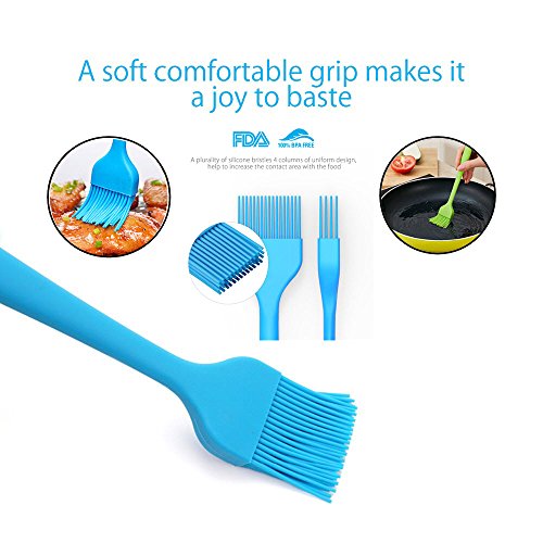 Silcony brush3 Heat Resistant Silicone Basting Pastry Brushes, Assorted Colors, 8.4 Inches, Set of 3