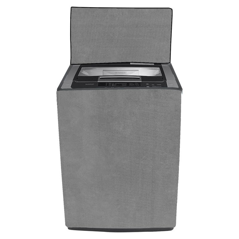 Image of Polyester Top Load Washing Machine Cover Suitable For Samsung, Lg, Godrej, Whirlpool 6.5Kg, 7Kg, 7.5Kg, 8Kg, 9Kg, 10Kg, 11Kg, Waterproof Cover, Solid Grey.