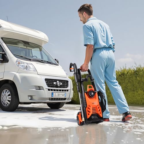 VEVOR Electric Pressure Washer, Max 4500 PSI and 3.2 GPM with Pressure Adjustment, High Power Pressure Cleaning Machine with 4 Quick Connect Nozzles, for Cars/Fences/Driveways/Patios/Home Cleaning thumbnail 8