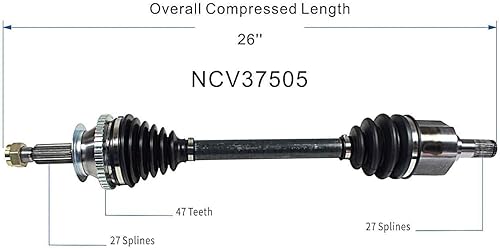 Miniatura 6 de GSP NCV37505 CV Conjunto del eje del eje - Izquierda Delantera (Lado del Conductor)