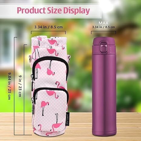 Betsey Johnson Insulated Water Bottle Pouch Holder Carrier Crossbag with Adjustable Shoulder Strap - Lightweight Polyester Accessories with Pockets Good for Hiking Sports - Image 2