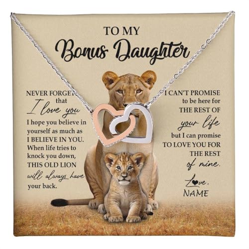 Yametee Personalized To My Stepdaughter Necklace From Stepfather I Love You Little Stepdaughter Birthday Christmas Jewelry Customized Gift Box Message Card