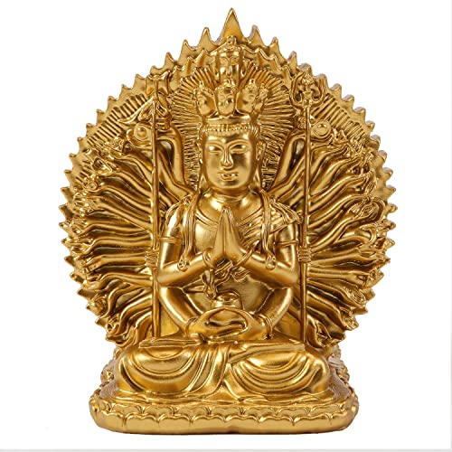 Seyee-bro Thousand-Hand Guan Yin Buddha Statue - Chinese FengShui Carving Kwan Yin Buddha Sculpture Figurines Home Decoration Statues Cover