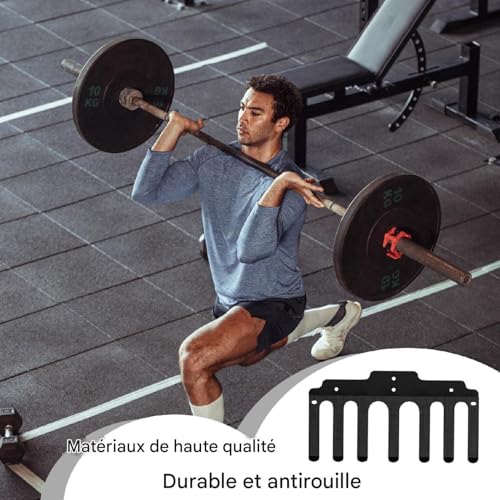 Rack à barre de musculation pour libérer l'espace au sol et éviter le désordre