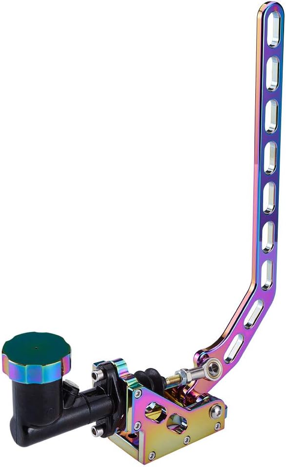 Kyostar Aluminum Racing Handbrake, Hydraulic Drift Handbrake Lever Long Arm Brake Lever, Adjustable Hydro E-Brake, 15.75" Universal Handbrake E-Brake for Rear Wheel Lockup. (Neochrome)