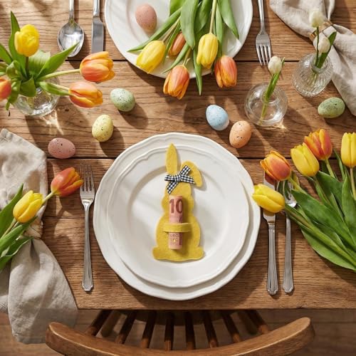 VIvaSmart Ostern Geldgeschenk Set mit 8 Filz Osterhasen, Kreative Verpackung für Geldgeschenke zu Ostern, Ostergeschenk für Kinder