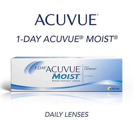 ACUVUE 1-DAY MOIST - Daily Disposable Contact lenses (-2.5, Clear, Pack of 30 Lenses) | From Johnson&Johnson