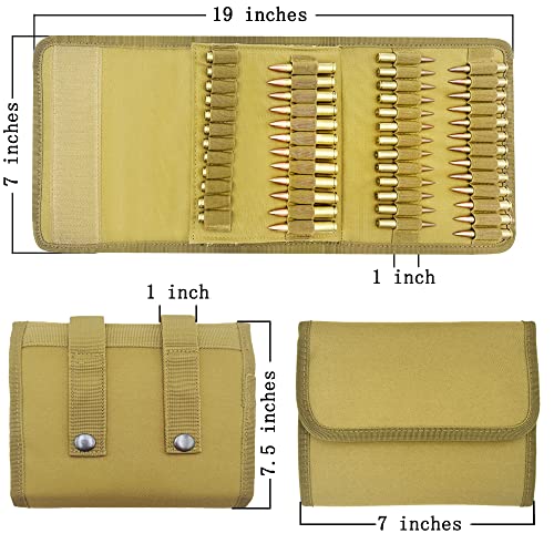 100 Rounds Rifle Pistol Bullet Cartridge Bandolier Ammo Ammunition Shell Carrier Holder Case Magazine Pouch for .38 9mm .357
