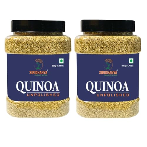 Image of Siridhanya unpolished quinoa whole grain | Gluten free | rich in protein | alternative to Rice and Wheat | High In Iron & Fiber | Naturaly grown from Andhra Pradesh GWT 1800g (Including Jar)